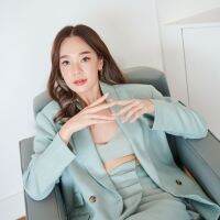 SUUBE Official Casper Blazer-Sage green(เขียวมิ้น)เสื้อสูท ผ้าลินินแท้ ทรงOver size กระดุม2เม็ด ใช้ซับในสูทเย็น กระเป๋าจริงด้านหน้า