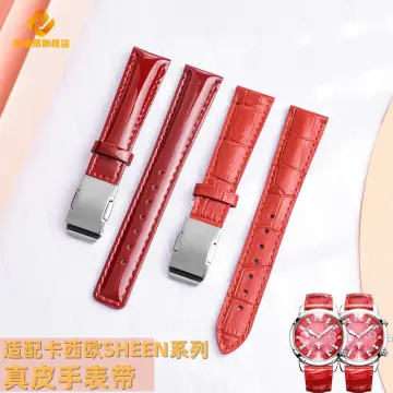 Genuine Leather Strap for Casio Sheen Series She-5010 5018 5012 5023 Women's  Bracelet Waterproof Watchband Accessories 18mmm Red - AliExpress