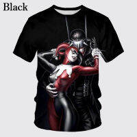 2023 New Harley Quinn 3D Printed T-shirt Mens Round Neck Fashion Casual Short-sleeved Hip-hop Harajuku Street Style Unisex T-shirt