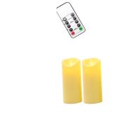 1 or 2 Pieces Remote Control Flameless Decorative Candles HomeTimer LED Pillar Dancing Battery Powered Electronic Fake Candles