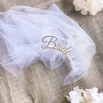 Bride to Be Headband Hen Party Veil Blue Bridal Shower Crown 