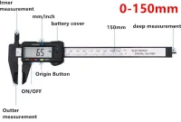 【Online】 Cottage Craft 6นิ้ว ABS LCD เครื่องมือวัด Digital Caliper 150Mm เครื่องมือวัด Vernier Calipers