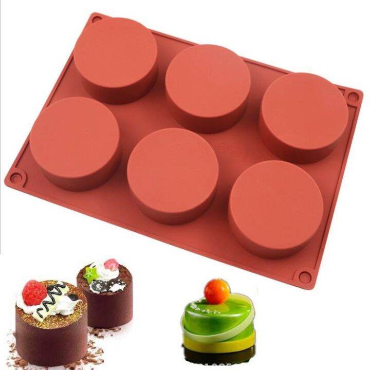 6-cavity-round-silicone-cake-mold-pastry-baking-round-jelly-pudding-soap-form-ice-cake-decoration-tool-disc-bread-biscuit-mould