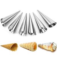 6pcs High Quality Conical Tube Cone Roll Moulds Stainless Steel Spiral Croissants Molds Cream Horn Cake Bread Mold