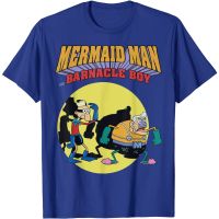 2023 NEW2023ใหม่ฤดูใบไม้ผลิและฤดูร้อน Nickelodeon Spongebob Mermaid Man เสื้อยืด-เสื้อยืดผู้ชาย
