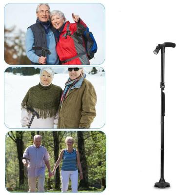 Folding Walking Cane with LED ไม้เท้าคนแก่ รุ่นใหม่ ไม้เท้าพับได้ ไม้เท้าเดินป่า ไม้เท้าช่วยพยุงเดินสำหรับผู้สูงอายุ ปรับระดับได้ พร้อมไฟฉาย