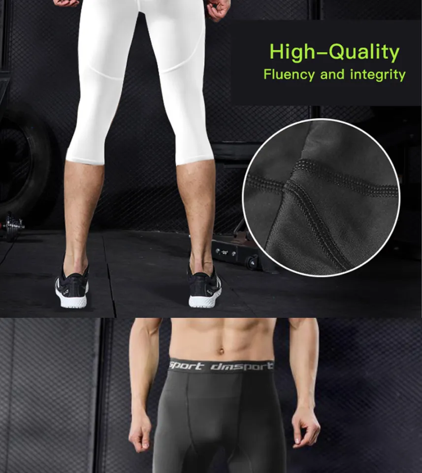 Men Basketball Compression Pants with Knee Pads Running Jogging