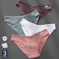 【CC】▣  M-4XL Cotton Panties Female Underpants for Briefs Size Pantys 3PCS/Set 6 Color