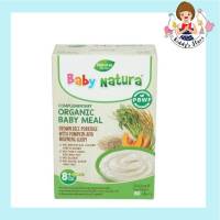 Baby Natura อาหารเสริมออร์แกนิกสำหรับทารกและเด็กเล็กอายุ 8 เดือนถึง 3 ปี สูตรข้าวกล้องผสมฟักทอง และ ผักบุ้ง 80 กรัม