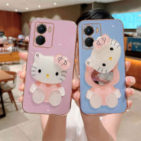 เคสเคลือบเฮลโลคิตตี้สุดหรูสำหรับ Itel Vision 3 2S 1 Pro 1 Plus P37 P36 Pro Itel A58 A49 A48การ์ตูนเฮลโลคิตตี้กระจกแต่งหน้าแมวเคสโทรศัพท์ Hp ฝาหลัง