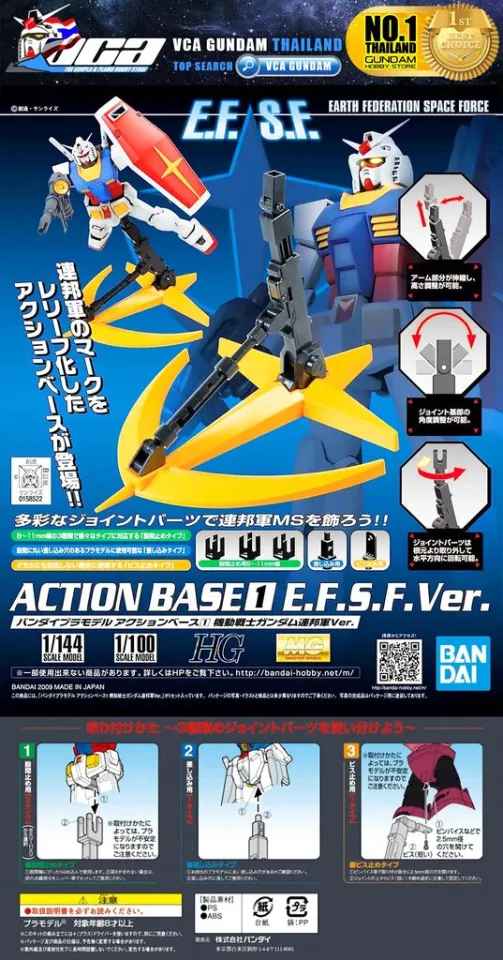 BANDAI GUNPLA ACTION BASE 1 EARTH FEDERATION EFSF VER DISPLAY