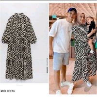 ♣✻₪ ชุดเดรส Zara MIDI DRESS Gamis ล่าสุด เสื้อยืด ผ้าฝ้าย เรยอน แฟชั่นสําหรับผู้หญิง