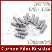 10pcs 3W Carbon Film Resistor 5 0.1R - 1.5M 1R 0.33R 6.8R 10R 33R 47R 68R 200R 1K 4.7K 10K 100K 200K 1M 10 22 33 47 4K7 ohm