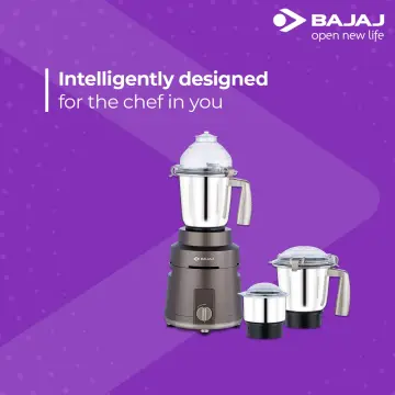 Bajaj GX-3701 750W Mixer Grinder with Nutri-Pro Feature, 3 Jars, Black