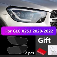 2Pcs Car Headlight Protective Film For Mercedes Benz X253 C253 GLC 260 300 200 Black Sticker Transparent Decoration Accessories