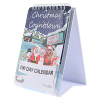 [VIVI decorations] ปฏิทิน2022โต๊ะนับถอยหลังรายเดือน Pad วันคริสต์มาส100 Xmas Advent Tabletop Agenda เต็นท์กระดาษวางแผน2021ปฏิทิน