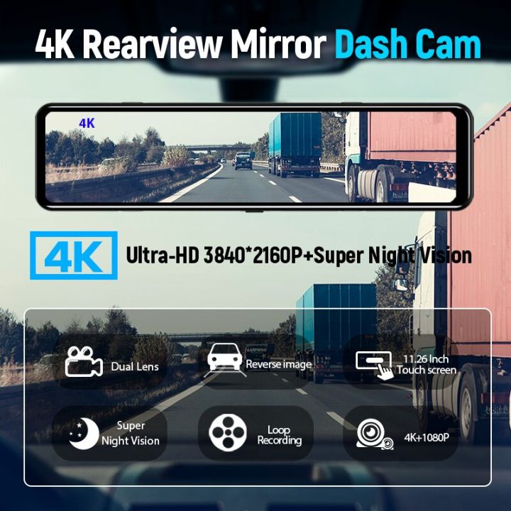 e-ace-กล้องติดรถยนต์12นิ้ว4k-กระจกรถยนต์-dvr-gps-ติดหน้าจอสัมผัส-ips-กระจกมองหลังติดรถยนต์กล่องดำไดรฟ์บันทึกกล้องติดรถแบบคู่