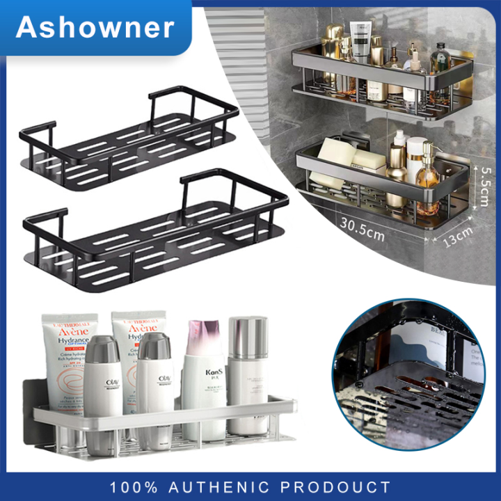 Bathroom Shelves Corner Shower Shelf Aluminum Wall Mount Shampoo Storage  Rack Holder No Drill Kitchen Bathroom Accessories Set