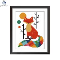 ₪۞ Needlework DIY DMC Cross stitch Sets For Embroidery kits Seven color fox Patterns Counted Cross-Stitching Home Decoration