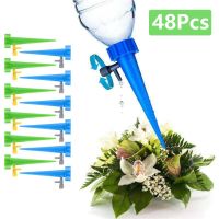 48Pcs New Garden Auto Drip Irrigation Watering System Dripper Spike Kits Household Plant Flower Automatic Waterer Tools Watering Systems  Garden Hoses