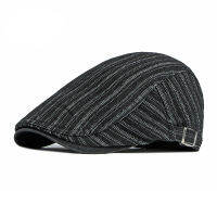 Wuaumx R Beret หมวกผู้ชาย Visor ล้าง Denim Herringbone Peaked Ivy หมวกลาย Newsboy หมวกแบนสำหรับผู้หญิง Gorras Hombre