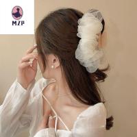 MZP โบว์สำหรับผูก ที่หนีบผม ตาข่ายแบบตาข่าย ผ้าบางเนื้อละเอียด หมุดปักผม สไตล์เกาหลีแบบ ใหญ่มากๆ ที่มัดผมหางม้า สำหรับผู้หญิง