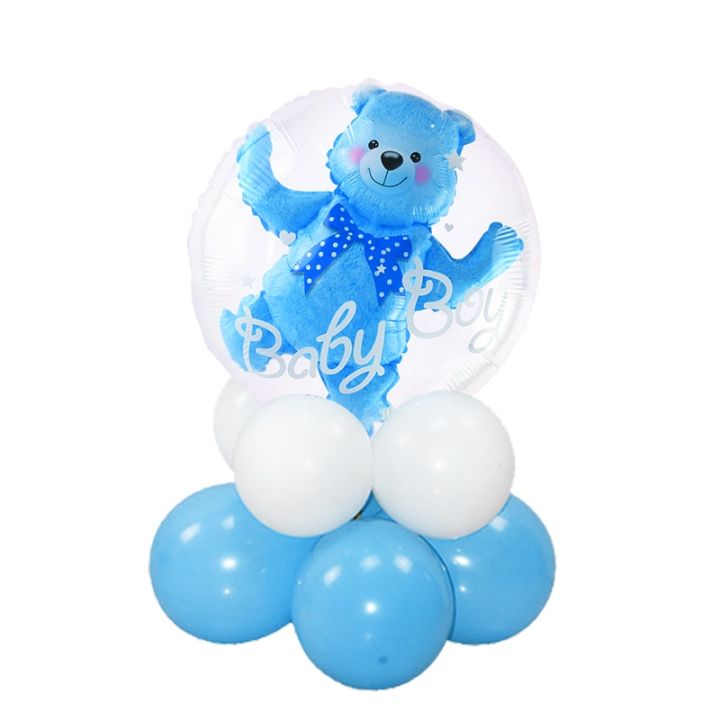 ลูกบอล4d-ใสสำหรับเด็กผู้ชายเด็กผู้หญิงหมี-bule-ลูกบอล1st-สำหรับวันเกิดปาร์ตี้ลูกโป่งฮีเลียมสีชมพูสีฟ้าตกแต่งทางเพศ