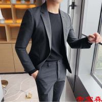 [COD] suit mens two-piece autumn and winter new Korean version of self-cultivation groom best man dress