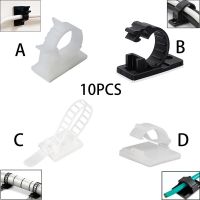 10 Pcs White Under Desk Cable Organizer USB Winder Desktop Tidy Clips Management Wire Holder for Headphone TV Cord Accessories