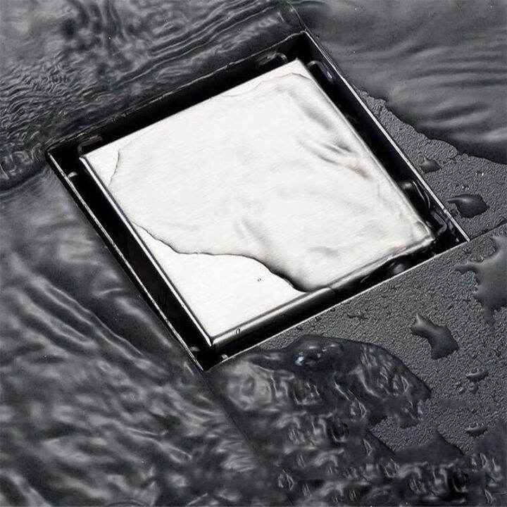 Black 304stainless Steel Bathroom Floor Trap Floor Drain Cover Floor Trap Anti Smell Drain Trap