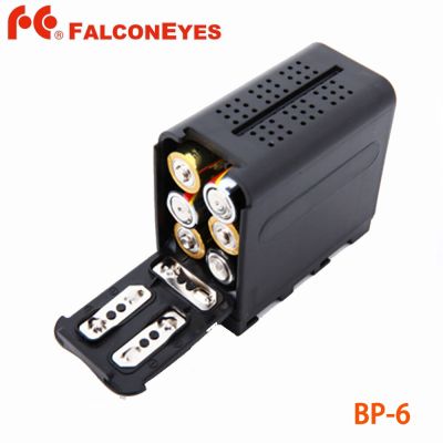 FALCON OCCHI 6 pcs AA Cassa di Batteria di Potere del Pacchetto come NP-F970 per LED LUCE VIDEO Pannelli o Monitor YN300 II,