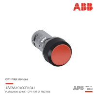 ABB CP1-10R-01 สวิตช์ปุ่มกด 22mm, ABB Pushbuttons switch 22mm 1NC Red