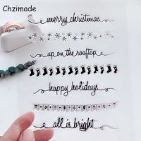 Chzimade Merry Christmas Transparent Clear Silicone Stamp Seal for DIY Scrapbooking Photo Album Decorative Clear Stamp Sheets