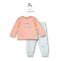 Poney ชุดเสื้อผ้าเลาจ์แวร์ สีส้ม สําหรับแม่ และเด็ก