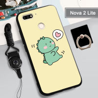 เคสนิ่มสำหรับ Huawei Nova 2 Lite/Honor 7C เคสโทรศัพท์กล่องคลุมทั้งหมดทาสีป้องกันการตกกันรอยขีดข่วนฝามีที่ถือวงแหวนและเชือกโทรศัพท์