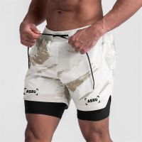 Summer Sports Men Shorts 2 in 1 Camo Shorts Jogger Running Workout Fitness Training Multifunctional Pants Quick Dry Gym Shorts