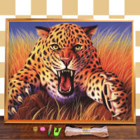 Leopard Animal Pre-Printed 11CT Cross-Stitch Embroidery Complete Kit DMC Threads Craft Handmade Knitting Painting Sales Needle