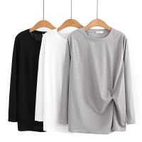 【มีไซส์ใหญ่】Plus Size XL-4XL Womens Solid Color Irreular White Black Shirts Oversized A-line Female Tops