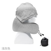 Travel Pillow Hooded U-Shaped Pillow Cushion Car Office Airplane Head Rest Neck Pillow Nice Soft Noon Sleeping Pillows with Hat Travel pillows