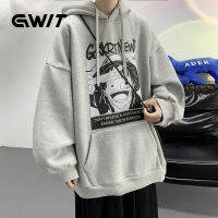 GWIT เสื้อกันหนาวแขนยาวมีฮู้ดลายการ์ตูนอนิเมะแฟชั่นทรงหลวมสําหรับผู้ชาย GIT003