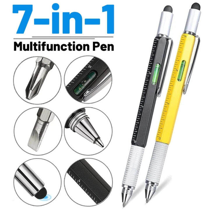 7in1 Multifunction Ballpoint Pen with Modern Handheld Tool Measure