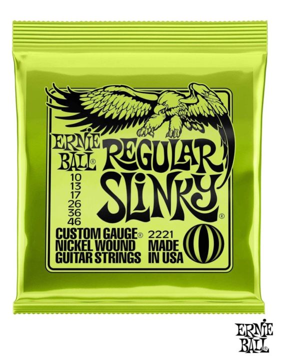 ernie-ball-2221-สายกีตาร์ไฟฟ้า-เบอร์-10-ของแท้-100-รุ่น-regular-slinky-010-046-made-in-usa