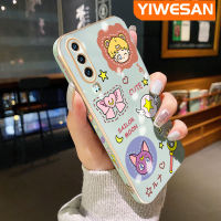 YIWESAN Caing สำหรับ Huawei P30 P30 Pro P30 Lite เคสลายการ์ตูนสาวสวยลายใหม่ขอบตารางกรอบชุบซิลิก้าเจลนิ่มกันกระแทกเคสมือถือทั้งหมดรวมเลนส์กล้องถ่ายรูปฝาครอบป้องกัน