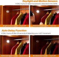 6ชิ้น PIR Motion Sensor LED ไฟกลางคืนแบตเตอรี่ขับเคลื่อนคณะรัฐมนตรีโคมไฟกลางคืนไฟข้างเตียงสำหรับห้องนอนบ้านตู้เสื้อผ้าแสง