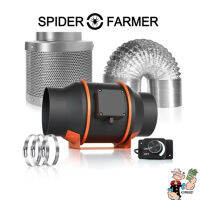 ?โปรพิเศษ+ พร้อมส่ง-Spider Famer พัดลมระบาย/ดูดอากาศ 6นิ้ว+ตัวกรองคาร์บอน Ventilation Kit with Carbon Filter and Speed Control Knob สุดว้าว