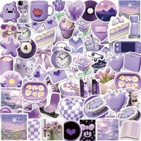 【LZ】✔۩☽  INS Estilo Cartoon Adesivos Decalque Decoração Simples Kawaii DIY Bicicleta Bagagem e Laptop Brinquedo Adesivo Impermeável Roxo Bonito 10 Pcs 30 Pcs 56Pcs