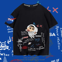 Crayon Shin-Chan เสื้อยืดแขนสั้นผ้าฝ้ายตราร่วมสำหรับชายและหญิง0000เสื้อผ้าวัยรุ่นพ่อแม่ลูกสำหรับฤดูร้อน