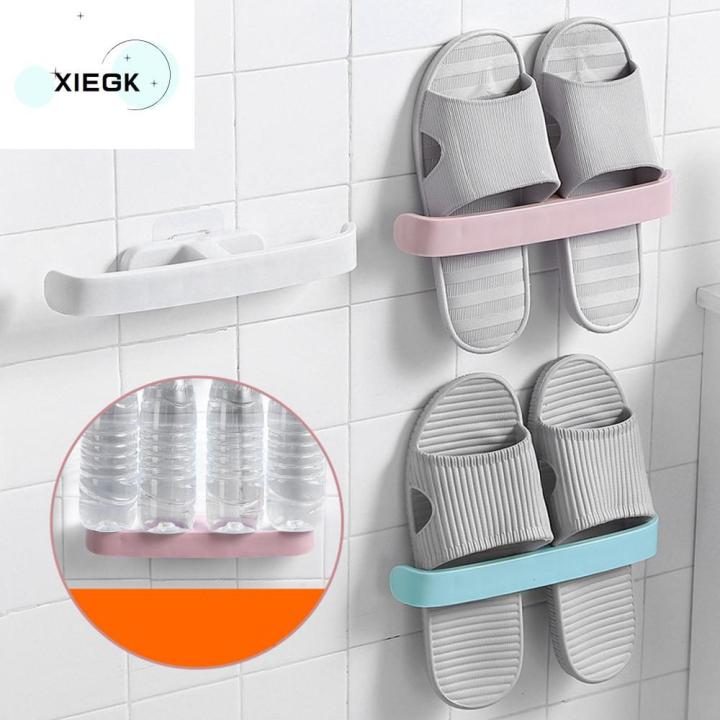 xiegk-ประหยัดพื้นที่-ตระกูล-แขวน-ผ้าขนหนู-ผู้ถือ-ห้องน้ำ-ผู้จัดรองเท้า-กล่องเก็บของ-ชั้นวางรองเท้า-ไม้แขวนรองเท้าแตะ