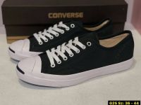 รองเท้าCONVERSE JACK PURCELL BLACK WHITE SIZE.36-44 รองเท้าผ้าใบคอนเวิส รองเท้าผ้าใบสีดำ รองเท้าใส่ทำงาน ทรงสวย ยืดเกาะได้ดี