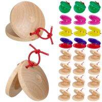 Castanets Castanet ของเด็กทำจากไม้เครื่องดนตรีของเล่นนิ้วไม้ฟลาเมงโกปิดเสียงกลองพื้นทอมพลาสติก Clappers เด็กวัยหัดเดิน